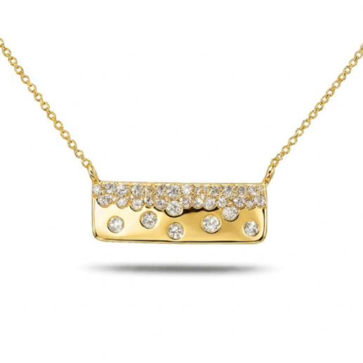 Collar Diamantes Oro Amarillo Firmamento Pastilla Square - Diamant Halsketten