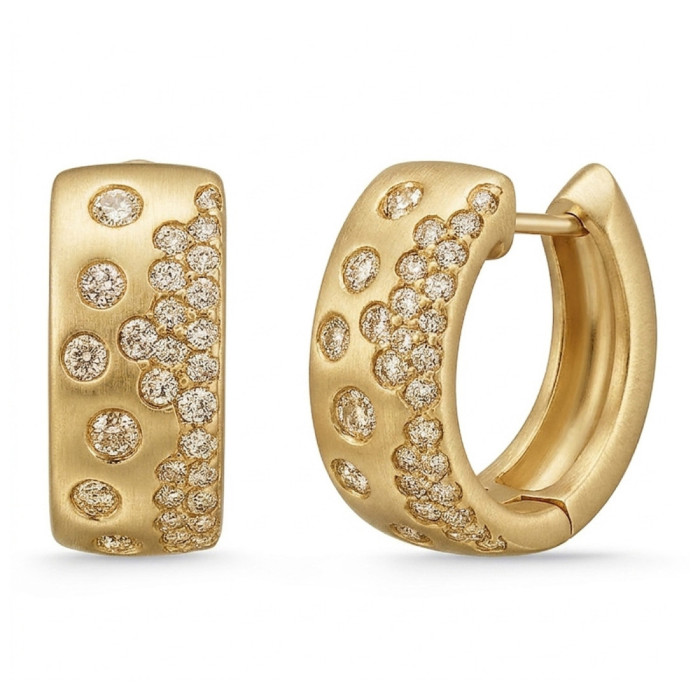Pendientes Diamantes Oro Amarillo Mate Firmamento Pastilla Square - kurzschlüsse