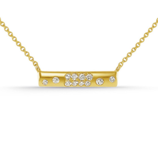 Firmamento Pastilla Square Diamond Necklace in Yellow Gold - Diamond Necklaces