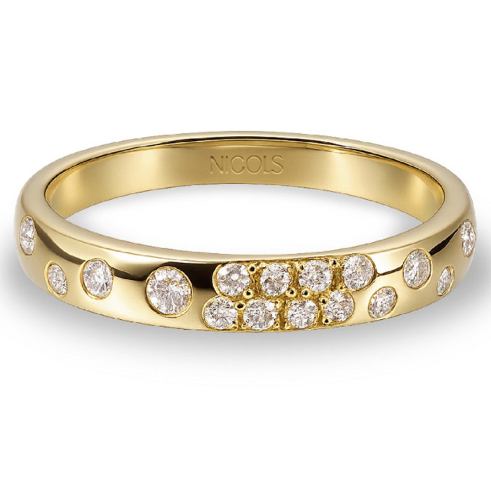 Anillo Oro Amarillo Matte Firmamento Pastilla Square - diseños actuales