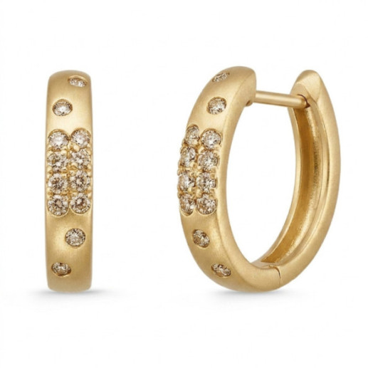 Pendientes Oro Amarillo Mate Firmamento Pastilla Square - cortos