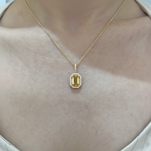 Citrine and Diamond Choker in Yellow Gold 14711160141 2