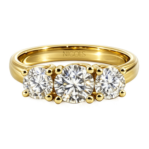 Inel de Diamante Megan Trilogy 1.50 Ct Aur Galben