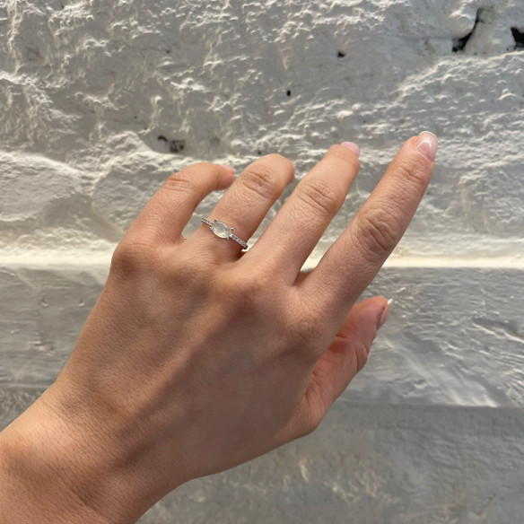 Delphina Moonstone Ring Diamonds White Gold 99930186011