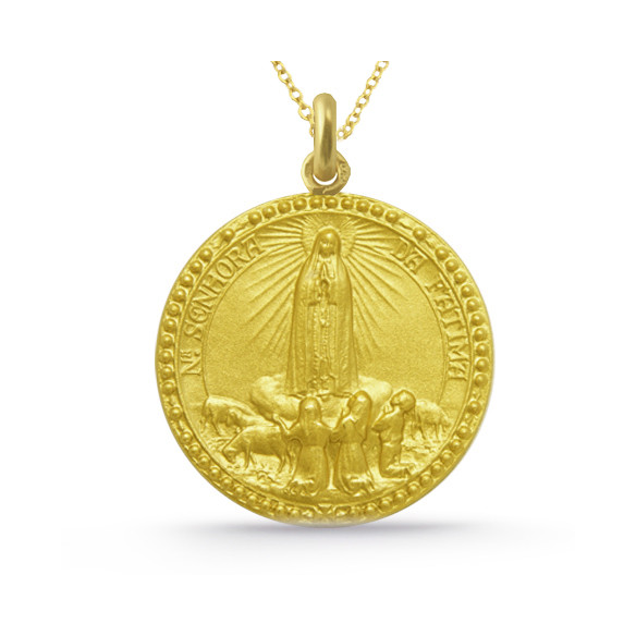 Medalie Fecioara Fátima Aur Galben 18K