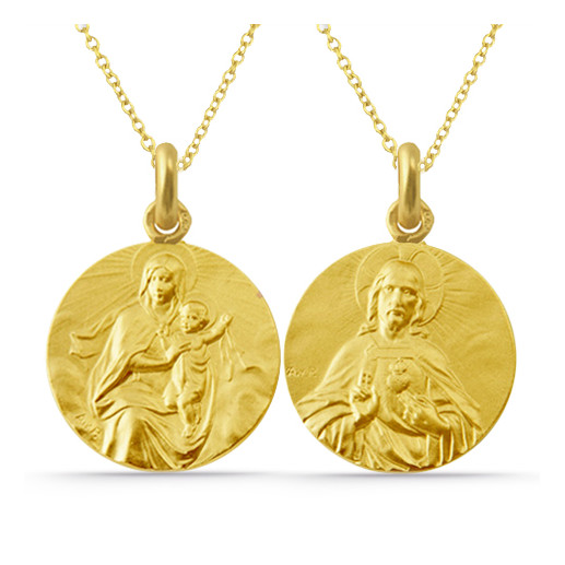 Escapulario Virgen del Carmen Manto y Sagrado Corazón 18kt 04518110052 2