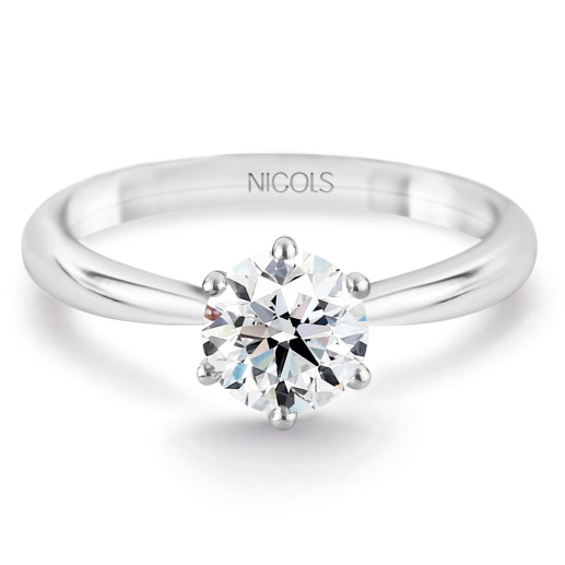 Anillo solitario oro blanco Alexia  0,10 a 0,70 quilates