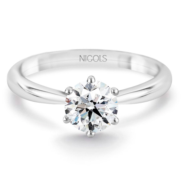 Anillo solitario oro blanco Alexia  0,10 a 0,70 quilates