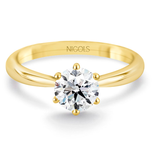 Anillo solitario Alexia  0,10 a 0,70 quilates oro amarillo