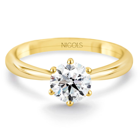 Alexia diamant ring i guldbelagt gult guld 0,10 til 0,70 Ct