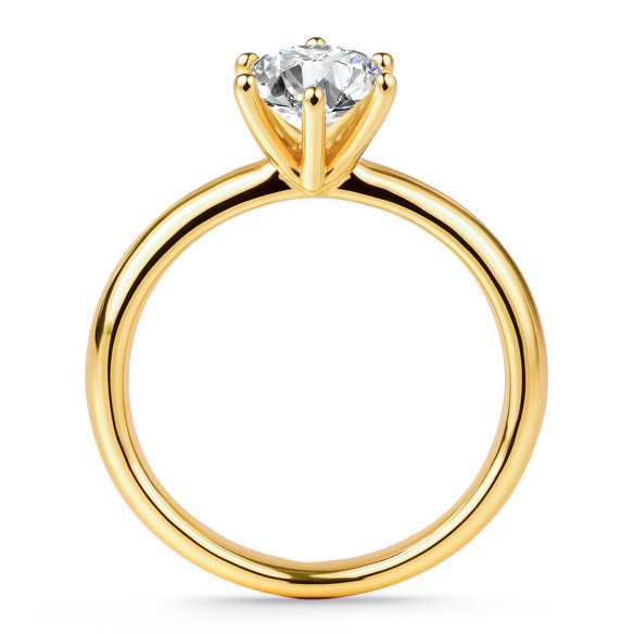 Alexia Solitaire Ring, 0.10 to 0.70 Carat, Yellow Gold