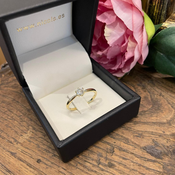 Alexia diamant ring i guldbelagt gult guld 0,10 til 0,70 Ct