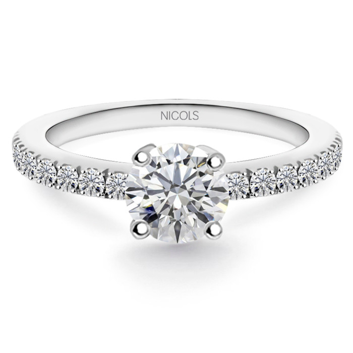 Anillo Dafne Oro Blanco con Diamantes 29210370011
