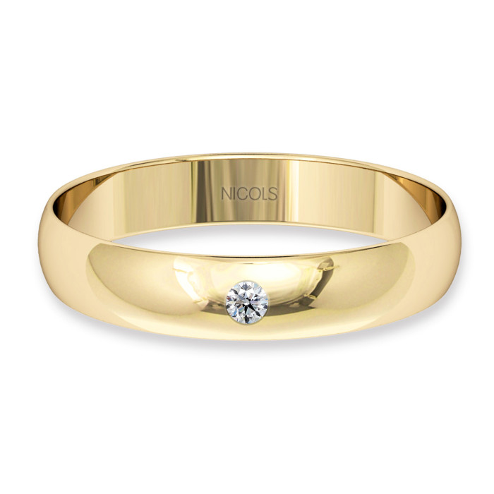 Atenea Vielsesring Gult Guld Diamant 0.02