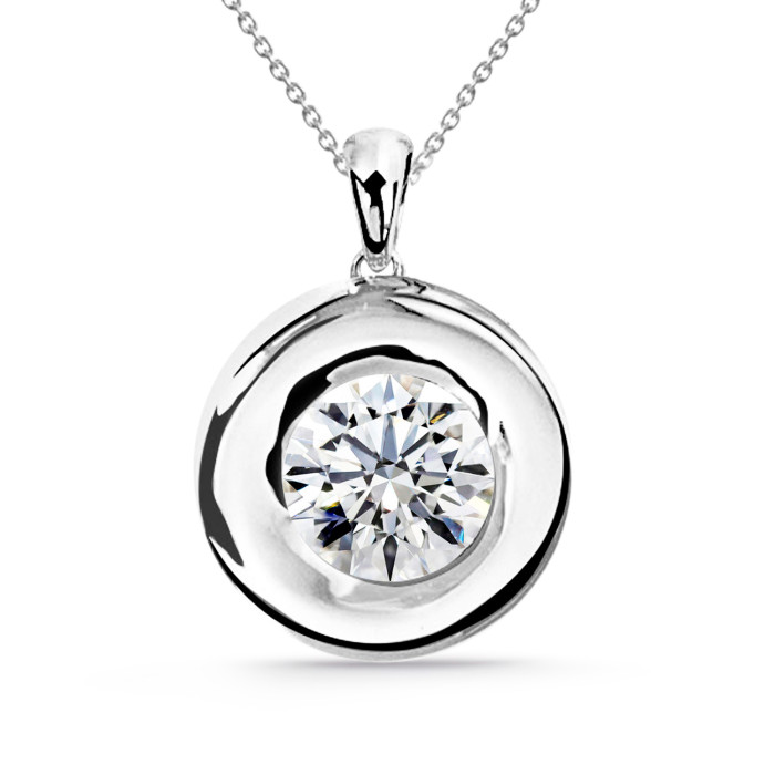 Colier Diamant LINDA 0.55-1.00Ct Solitar Aur Alb