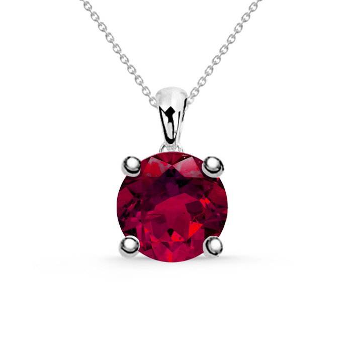 Collar Rubi JACKIE 0.20ct 0.50ct Solitario Oro Blanco 99925221043