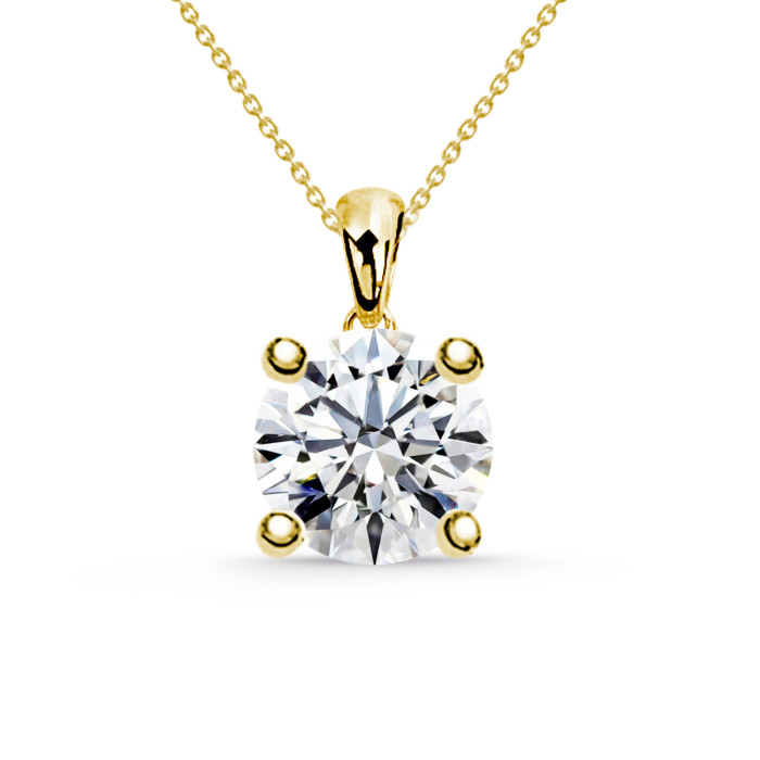 Diamond JACKIE 0.55-1.00ct Solitaire Necklace Yellow Gold 99925222045