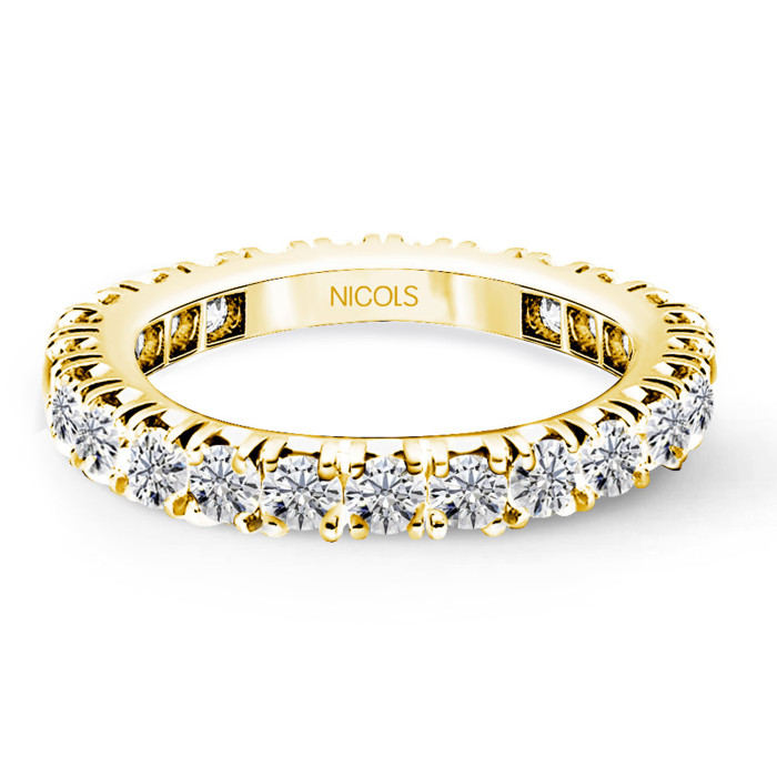 Alianza Completa Eternity Diamantes 1,15 a 1,3 Quilates Oro Amarillo