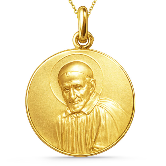 San Vicente de Paul medaljon i 18K guld