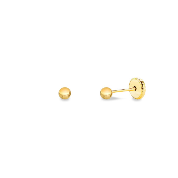 Pendientes Bola Lisa Oro 18K