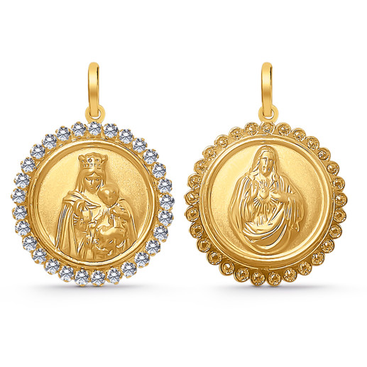 Escapulario Virgen Milagrosa oro y diamantes 2