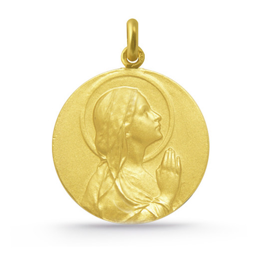 Virgin Mary Praying Medal 18k Gold 04515050052