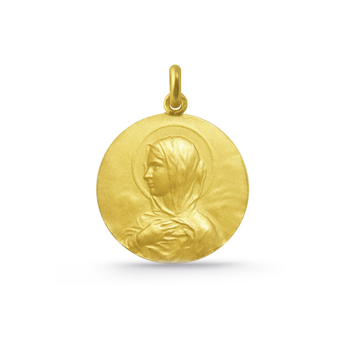 Medalla Virgen María Manto Oro 18K