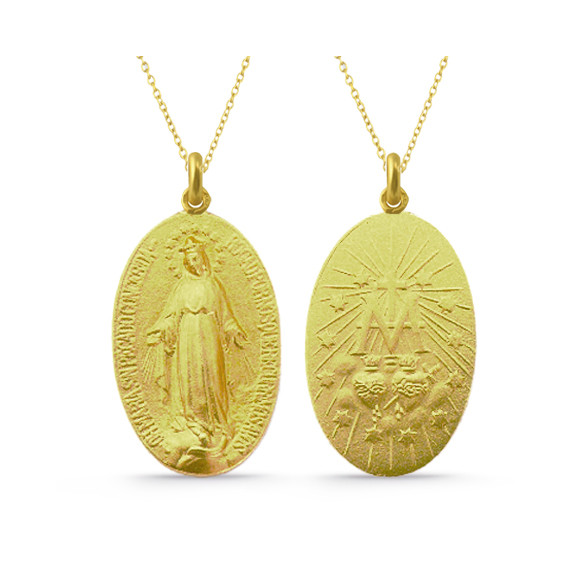 Medalla Virgen Milagrosa 18K sárga aranyból