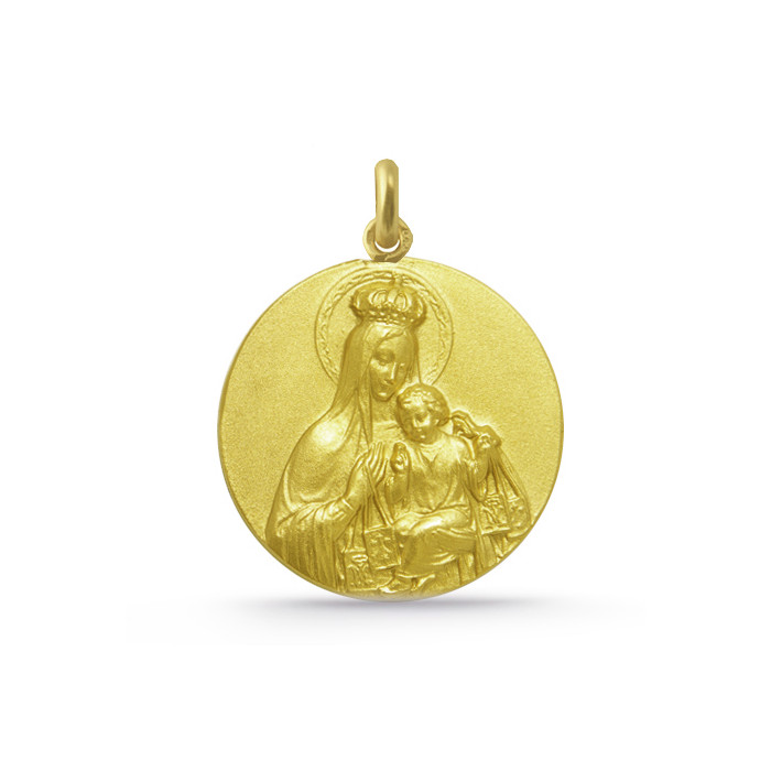 Medalla Virgen del Carmen Corona 18K sárga aranyból