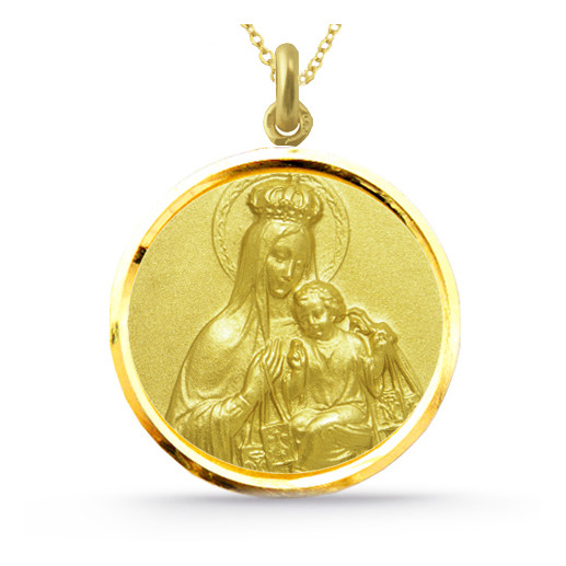 Medalla Virgen del Carmen Corona Oro 18kt Bise l04515230052 2