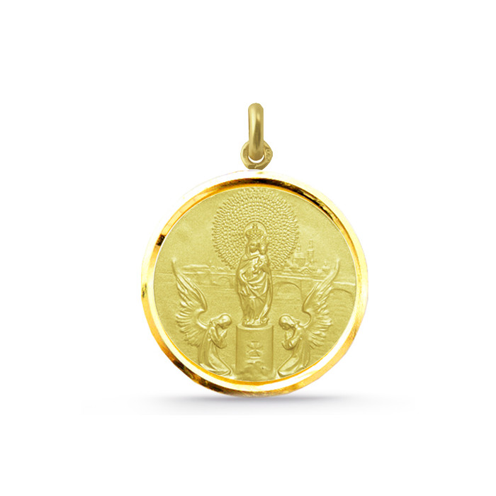 Medalla Virgen del Pilar Oro 18kt Bisel 04515260052