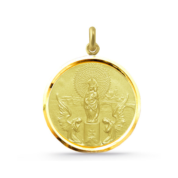 Medalla Virgen del Pilar Oro 18kt Bisel 04515260052