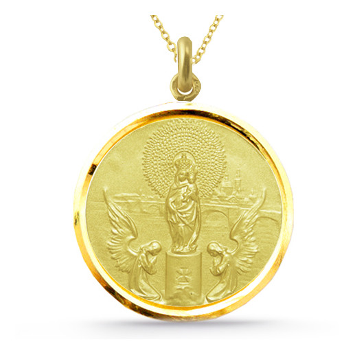 Medalla Jomfru Pilar 18K Guld Med Bisel 2