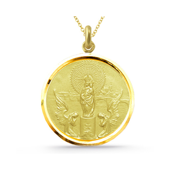 Medalla Virgen del Pilar Oro 18kt Bisel 04515260052