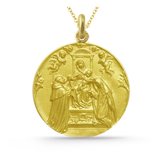 Medailon Panna Maria del Rosario 18K zlato 2