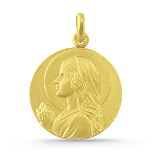 Medalla Virgen María Niña 18K sárga aranyból, 22 mm átmérővel