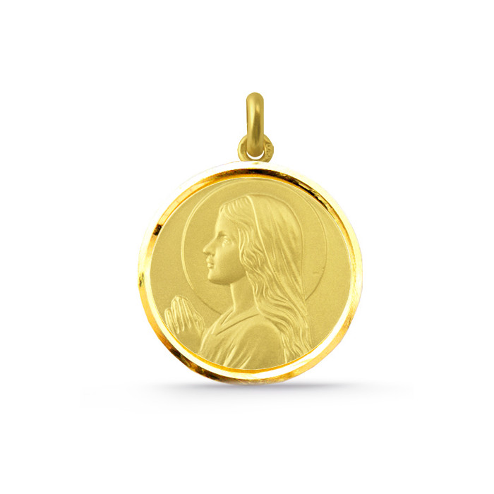 Medalla Virgen María Niña Oro 18kt Bisel 04515310052