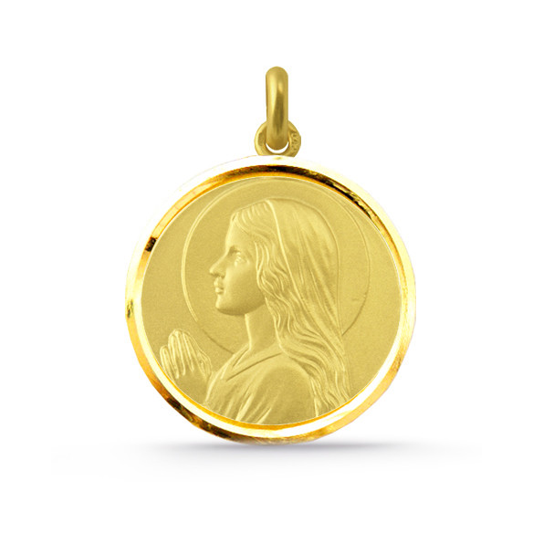 Medalla Virgen María Niña Oro 18kt Bisel 04515310052