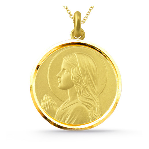 Medalla Virgen María Niña Oro 18kt Bisel 04515310052 2