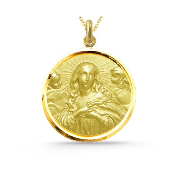 Medalla Inmaculada Concepción 18k Bisel 04515360052