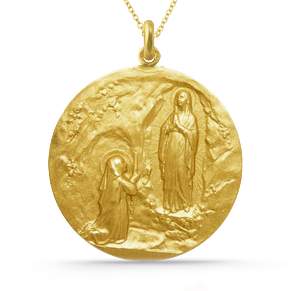 Medalla Virgen de Lourdes 18kt 04515510052