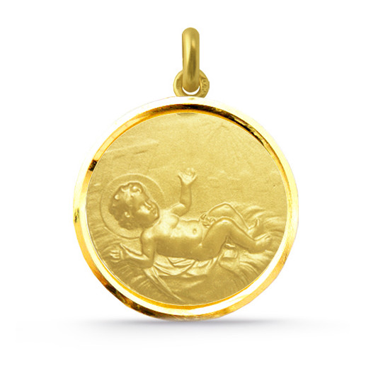Medalla Barn Jesus 18K Guld med Bisel
