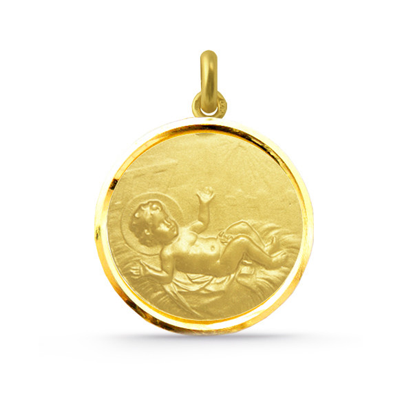 Medalla Niño Jesús Oro 18kt Bisel 04516010052