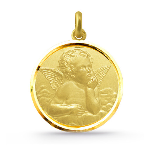 Medalie Înger Serafin Aur 18K cu Bisel