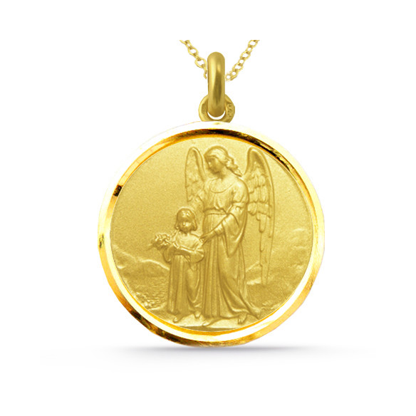 Medalla Ángel de la Guarda Oro 18kt Bisel 04516110052
