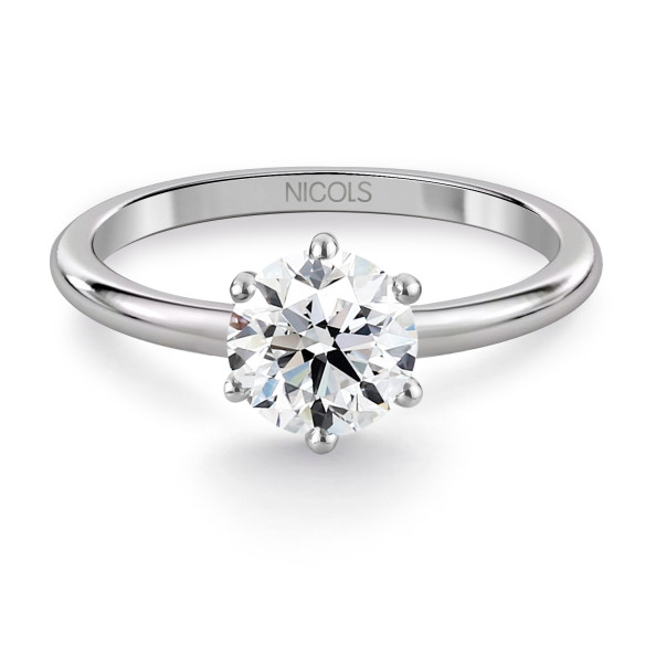 Anillo compromiso platino Charlotte  0,10 a 0,70 quilates