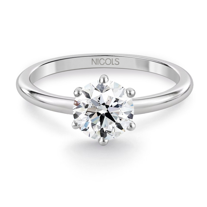Charlotte White Gold Engagement Ring, 0.10 to 0.70 Carat