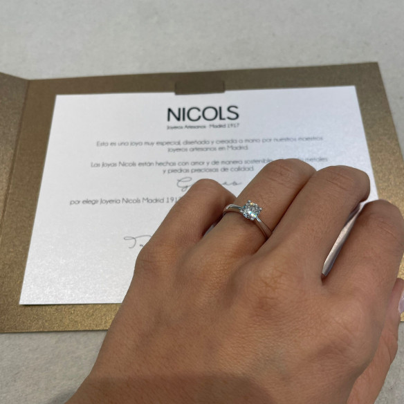 Anillo Compromiso FRIDA Oro Blanco (18kt) con Diamante