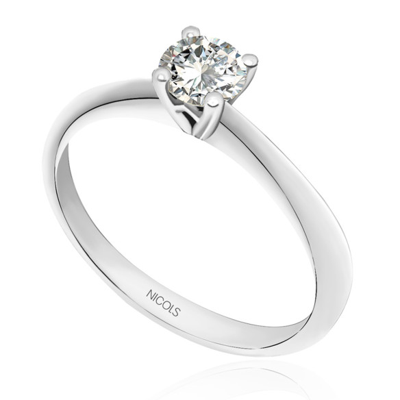 Anillo Compromiso FRIDA Oro Blanco (18kt) con Diamante