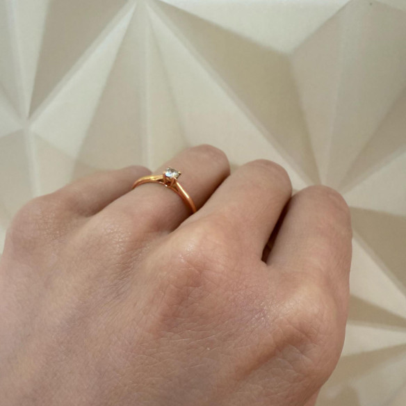 Solitairering diamant 0,10 til 0,70 ct Nancy rosaguld 18K